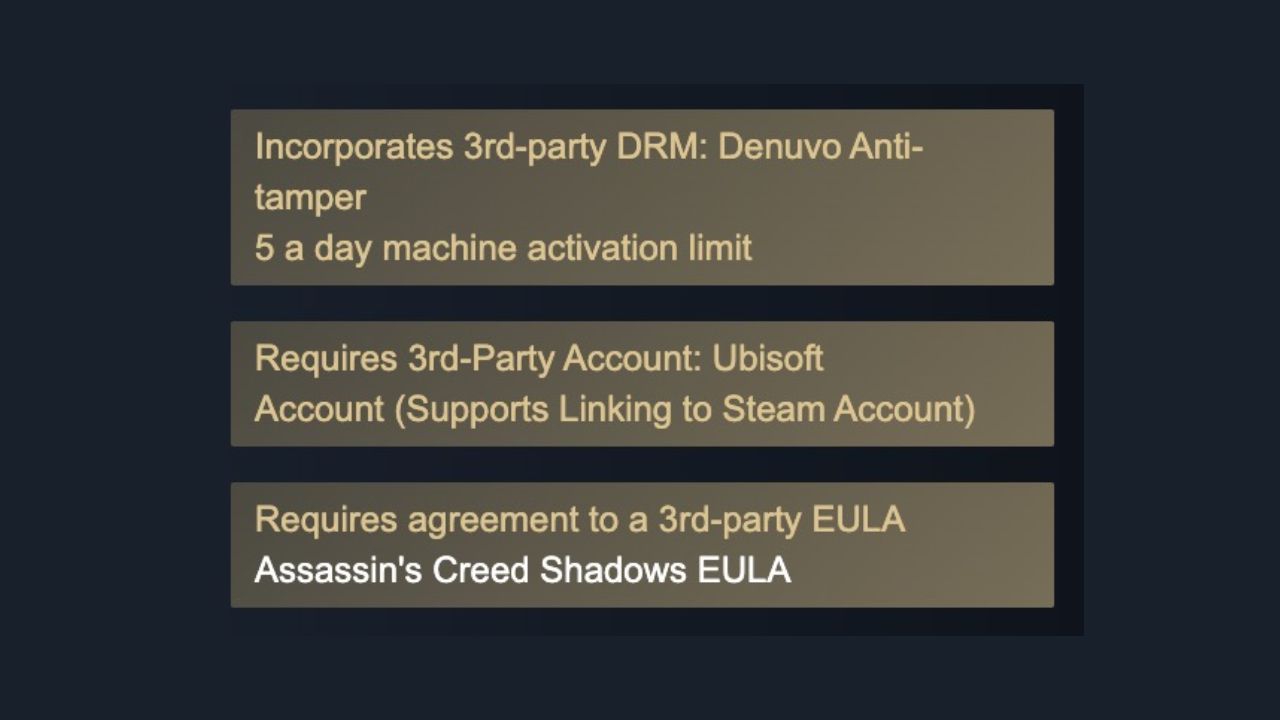 assassins creed shadows tera denuvo e vinculacao obrigatoria de contas da ubisoft 1